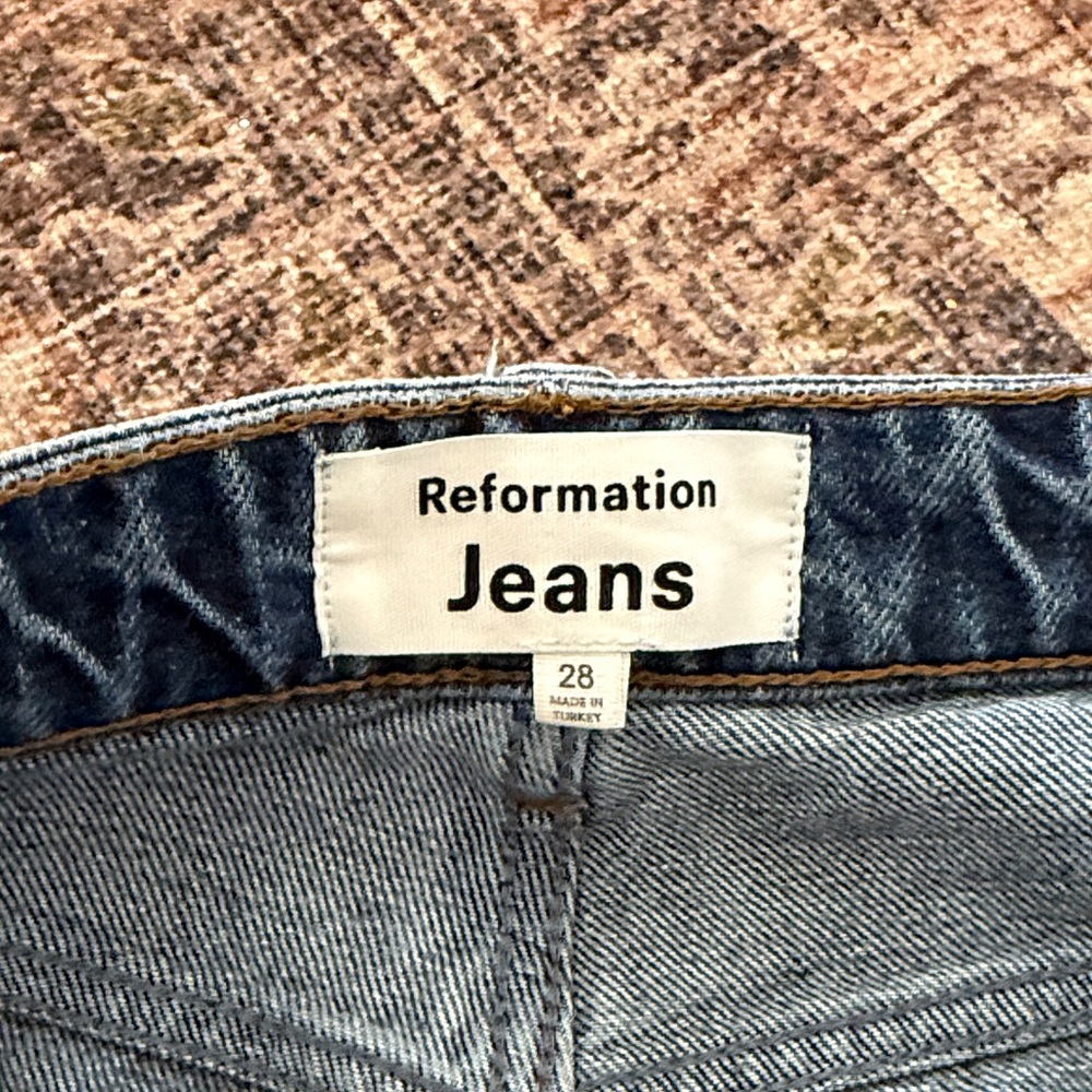 Reformation Women's Noa High Rise Barrel Jeans in Blue - Picture 2 of 8